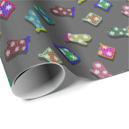 Papel De Presente Luvas do forno do Potholder da cor da picareta de