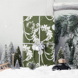 Papel De Presente Lux Christmas Elegant Baubles em Verde