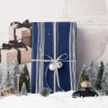 Papel De Presente Lux Christmas White Stripes on Blue Wrappaper<br><div class="desc">Elevem seu presente de Natal com nossa Lista Branca de Natal Lux no papel de embrulho Azul. Este elegante design apresenta faixas brancas nítidas contra um rico pano de fundo azul, criando um impressionante contraste que captura o espírito festivo. Perfeito para embrulhar presentes para entes queridos, este artigo transforma todos...</div>