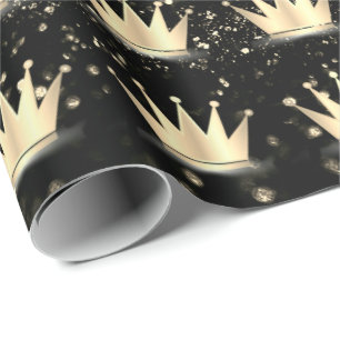Papel De Presente Lux Dourado Sparkly de Champaigne do preto do