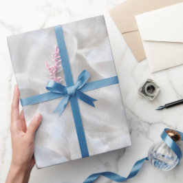 Papel De Presente Luxe Pearl Silver Shine Frost Abstract Pattern