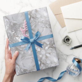 Papel De Presente Luxe Pearl Silver Shine Frost Abstract Pattern