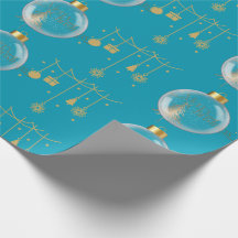 Luxo Azul Turquesa & Dourado Natal Bolas