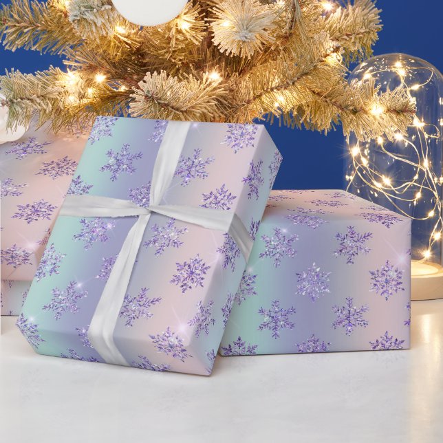 Papel De Presente Luxo Glamour Iridescente de Natal (Feriados)