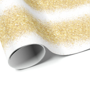 Papel De Presente Luxo Presente Popular Dourado Brilho Branco