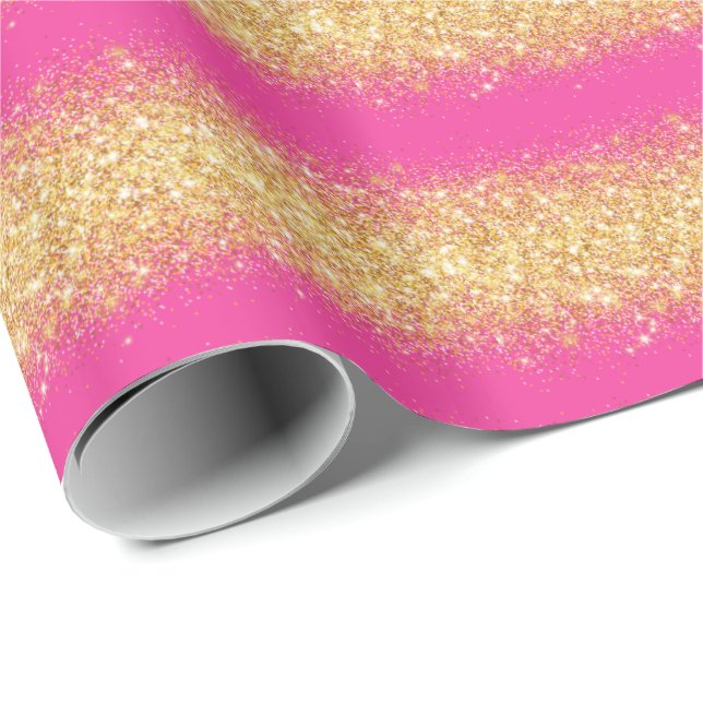 Papel De Presente Luxo Presente Popular Dourado Rosa (Ponta do rolo)