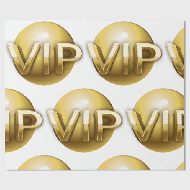 Papel De Presente Luxury 3D Gold VIP Emblem (Aberto)