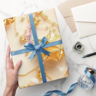Papel De Presente Luxury Champagne Gold Christmas Wrapping Paper