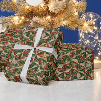 Papel De Presente Luxury Japanese Christmas Geometric Wrapping Paper