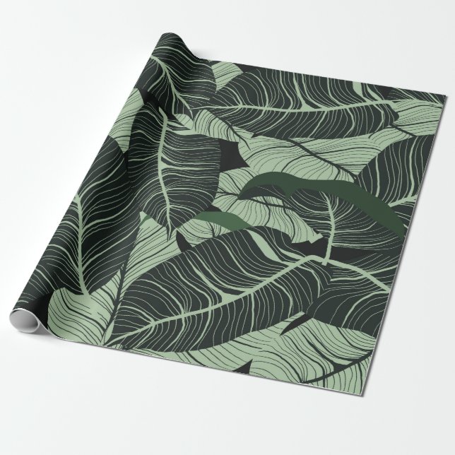 Papel De Presente Luxury nature leaves background. Floral pattern, T (Desenrolado)