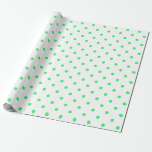Papel De Presente Luz - bolinhas verdes no grande espaço branco
