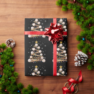 Papel De Presente Luz de árvore de Natal de beisebol Amante de espor