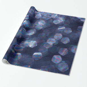 Papel De Presente Luzes Bokeh Faísca Azul