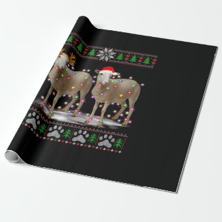 Papel De Presente Luzes de árvore de Natal de ovelha | Presente para