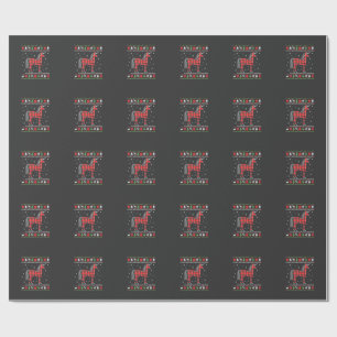 Papel De Presente Luzes de árvore de Natal Unicórnio Decoração do Na
