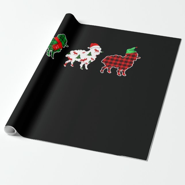 Papel De Presente Luzes de árvore de ovelha engraçadas | Presente de (Desenrolado)