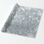 Papel De Presente Luzes de Borboleta Brilho Prateado Glamour Chic<br><div class="desc">Papel de Embrulho</div>
