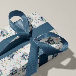 Papel De Presente Luzes de Natal de Caranguejo Costeiro