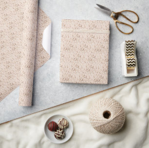 Papel De Presente Luzes de Natal do Visco Dourado Feriado