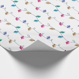 Papel De Presente Luzes de Natal Glitter Multicoloridas