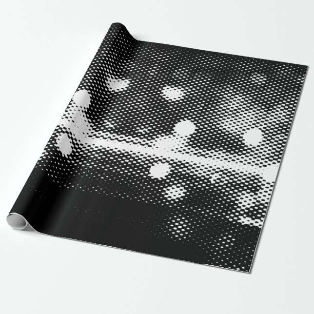 Papel De Presente Luzes de neon e padrão geométrico sem costura (Desenrolado)