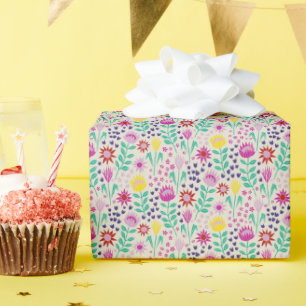 Papel De Presente Luzes de Protea Floral Block Impressão Millefleur