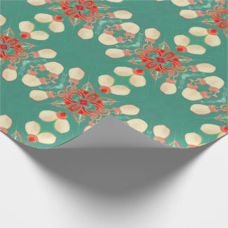 Papel De Presente Luzes de rua Dourados corais de turquesa Glam