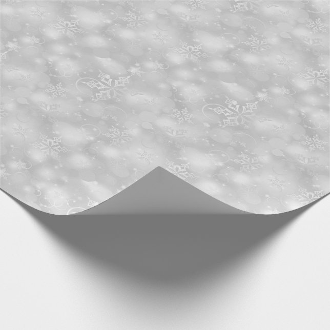 Papel De Presente Luzes & flocos de neve, prata - Natal (Ponta)
