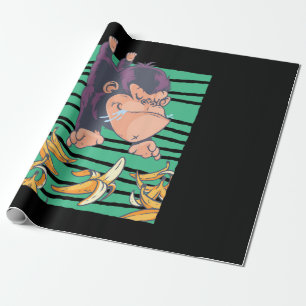 Papel De Presente Macaco Cinto Com Bananas
