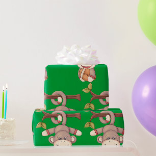 Papel De Presente Macaco Com Futebol