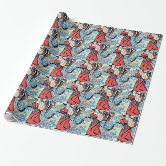 Papel De Presente Macaco da mulher do poster vintage da menina do