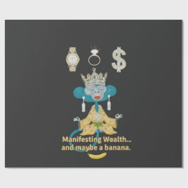 Papel De Presente Macaco de arte zen Manifestando Riqueza