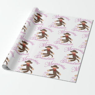 Papel De Presente Macaco de Meia
