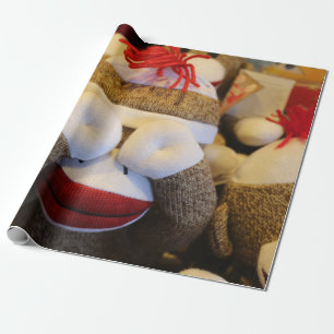 Papel De Presente Macaco Peek-a-boo Sock