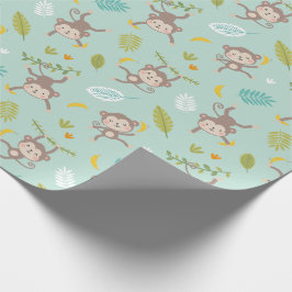 Papel De Presente Macacos Bons e Bonitos com hortelã