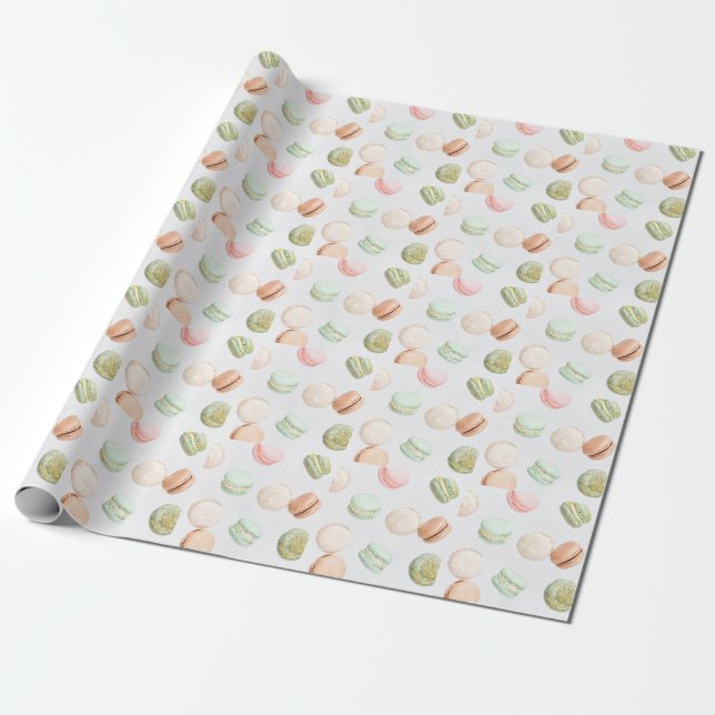 Papel De Presente Macarões Coloridos: Padrões De Queda Doce. (Desenrolado)
