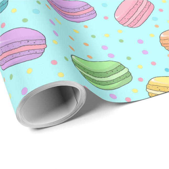 Papel De Presente Macaron Cookie Patissier francês Bonito (Ponta do rolo)