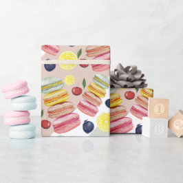 Papel De Presente Macarons Franceses Aquarela Pintado à Mão