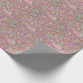 Papel De Presente Maçãs cor-de-rosa padrão engraçado popular