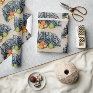 Papel De Presente Maçãs e Tecido de Cezanne Arte de Natureza Morta V