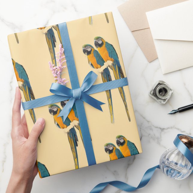 Papel De Presente Macaw Parrots Photo Wrapping Paper  (Criador carregado)