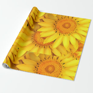 Papel De Presente Macro cor laranja amarelo girassol fecha-se