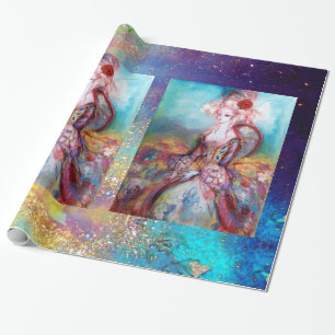 Papel De Presente MADAME POMPADOUR / Brilhante Azul