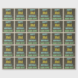 Papel De Presente Madeira Falsa, Vista de Texto Pintado, 31º Anivers