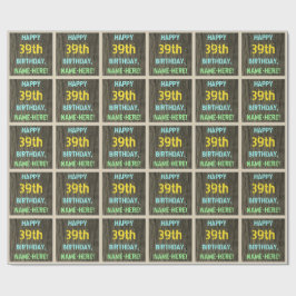 Papel De Presente Madeira Faux, Olhar para texto pintado, 39º Aniver