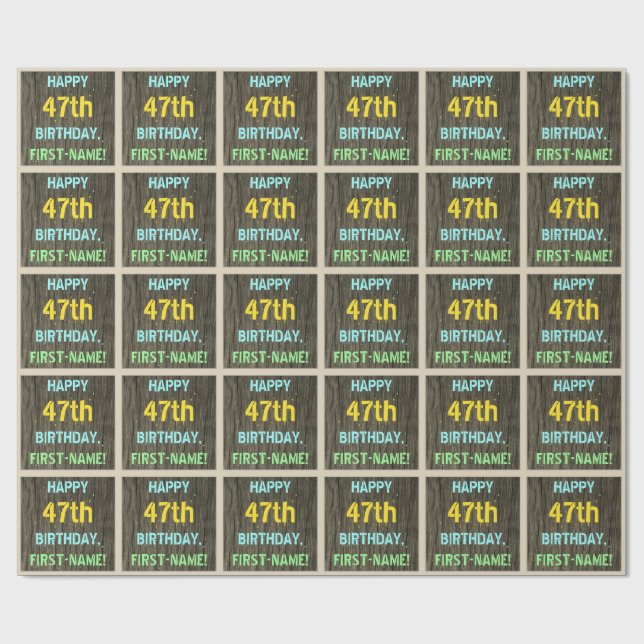 Papel De Presente Madeira Faux, Olhar para texto pintado, 47.º Anive (Aberto)