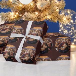 Papel De Presente Madona e Menino com Anjos por Sandro Botticelli