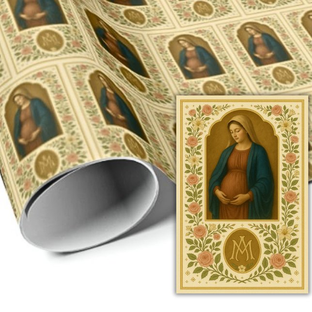 Papel De Presente Mãe Abençoada Esperando Filha Vitoriana Floral (Criador carregado)