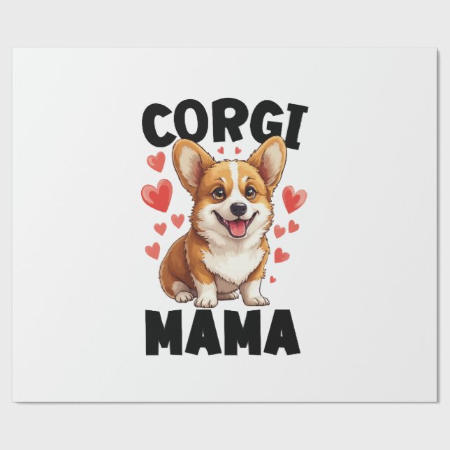 Papel De Presente Mãe Corgi - Mama Corgi Fofa (Aberto)
