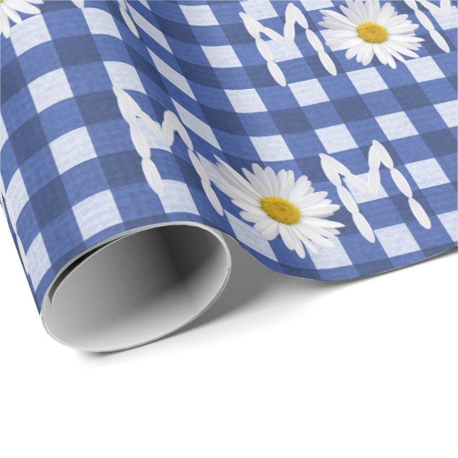 Papel De Presente Mãe Daisy Em Gingham (Ponta do rolo)